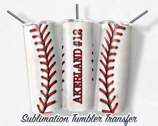 Baseball Sublimation Transfer Print 20 oz Skinny Tumbler - 30oz Skinny Tumbler - Ready To press - Heat Transfers SHIPS NEXT DAY