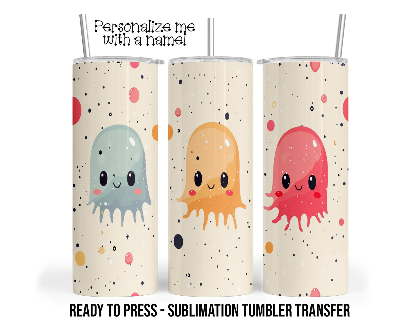 Jellyfish Sublimation Tumbler Transfer Print For 20 oz Tumbler - 30 oz  Tumbler - Ready to Press Heat Transfers SHIPS NEXT DAY