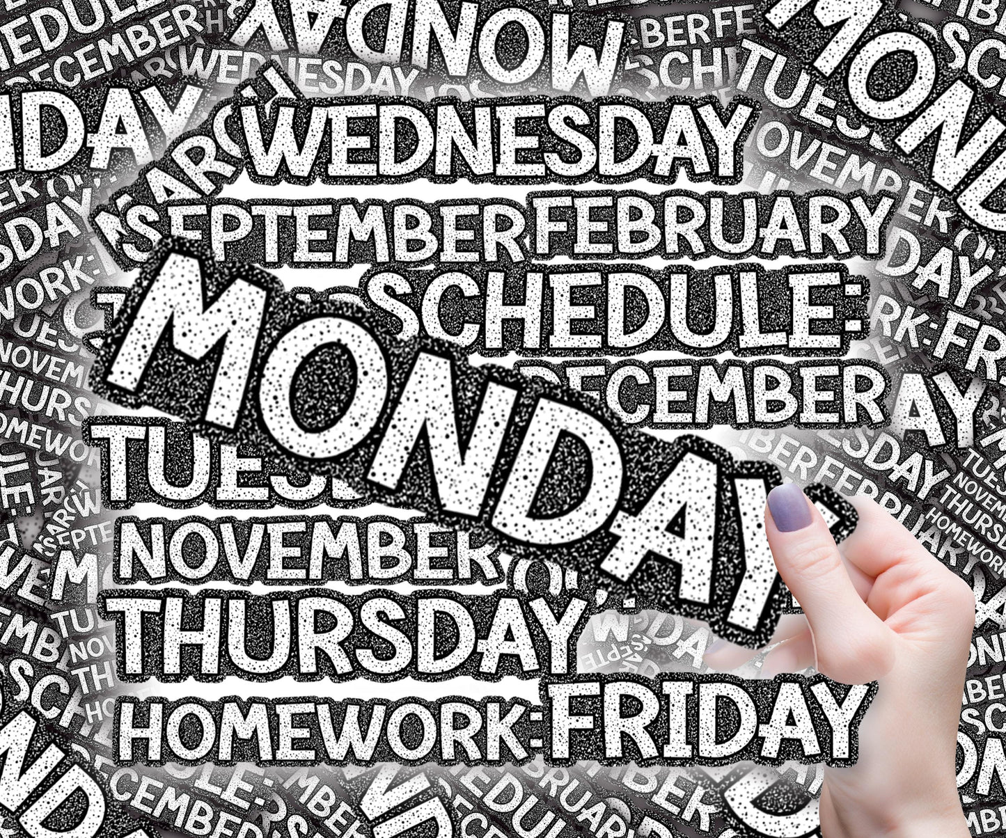 Classroom whiteboard Magnets, Black and White Composition Theme, 3in x 10in, Custom Classroom Magnets, Mon-Fri, Jan-Feb, Homework or Custom