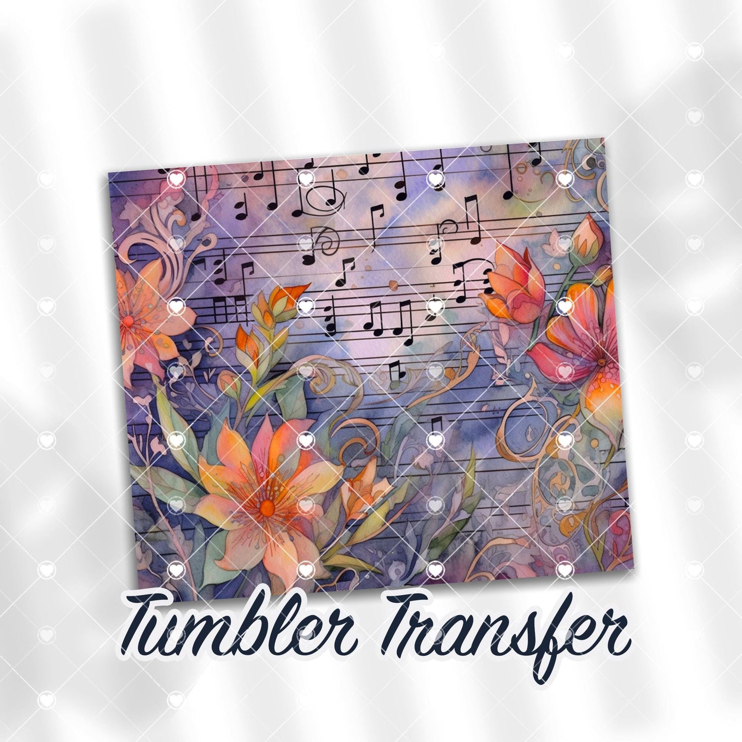 Music Themed Ready to Press Sublimation Transfer Print 20 oz - 30 oz Tumblers  Ships Next Day