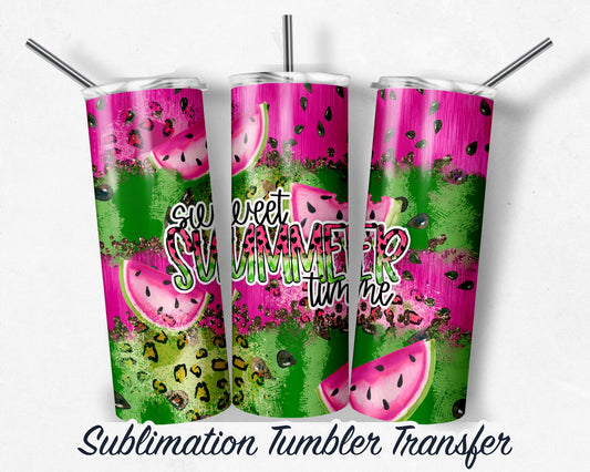 Watermelon  Sublimation Transfer Print 20 oz - 30 oz Skinny Tumbler - Ready to Press - Heat Transfers SHIPS NEXT DAY