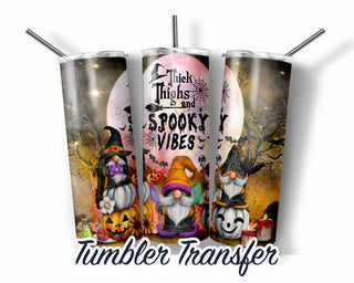 Spooky Vibes Sublimation Transfer Print For 20 oz Tumbler - 30 oz Skinny Tumbler - Ready To press - Heat Transfers