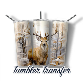 Winter Deer Tumbler Sublimation Transfer | 20 oz & 30 oz