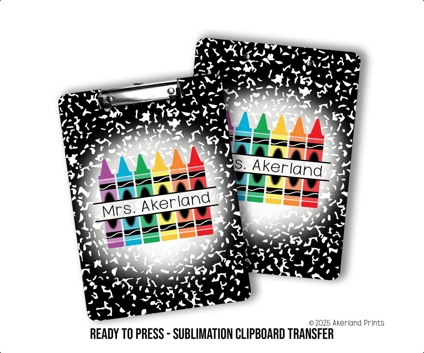 Clipboard Transfer Personalized Sublimation Transfer Print For Clipboards Ready To press Heat Transfers - SHIPS NEXT DAY