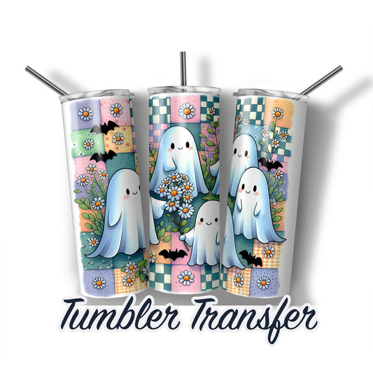 Halloween Ghosts Sublimation Transfer Print 20oz-30oz Tumblers Ready To press Transfers Ships Next Day