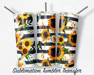 Sunflower Sublimation Transfer Print For 20 oz Tumblers - 30 oz Tumblers - Ready To press - Heat Transfers