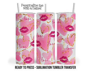 Valentine Sublimation Tumbler Transfer Print For 20 oz Tumbler - 30 oz Tumbler - Ready to Press Heat Transfers SHIPS NEXT DAY