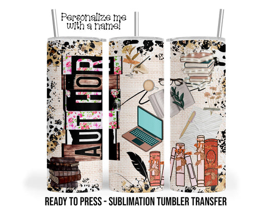 Author, Publishing, Typewriter Sublimation Tumbler Transfer Print 20 oz Tumbler - 30 oz Tumbler Ready To press Heat Transfer SHIPS NEXT DAY
