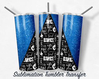 Blue Dance - Sublimation Transfer Print For 20 oz Tumbler - 30 oz Skinny Tumbler - Ready To press - Heat Transfers