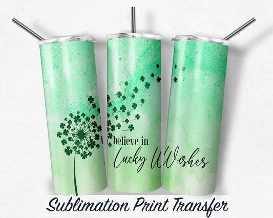 St. Patricks  Sublimation Transfer Print For 20 oz - 30 oz Skinny Tumbler - Ready To press - Heat Transfers