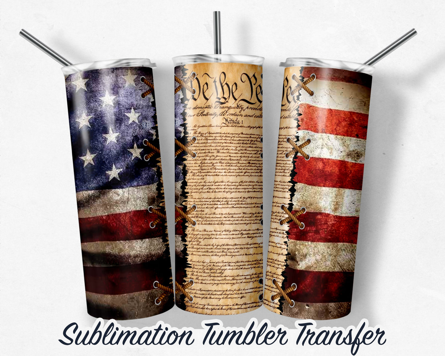 We the people - Sublimation Transfer Print For 20 oz Tumbler - 30 oz Skinny Tumbler - Ready To press - Heat Transfers SHIPS NEXT DAY
