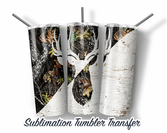Deer Camo  Sublimation Transfer Print For 20 oz Tumblers - 30 oz Tumblers - Ready To press - Heat Transfers