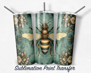 Bee Sublimation Transfer Print For 20 oz Tumblers - 30 oz Tumblers - Ready To press - Heat Transfers