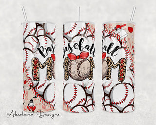 Baseball Mom Sublimation Transfer Print 20 oz Skinny Tumbler - 30oz Skinny Tumbler - Ready To press - Heat Transfers