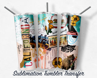 CALIFORNIA Sublimation Transfer Print For 20 oz Tumbler - 30 oz Skinny Tumbler - RTP - Heat Transfers