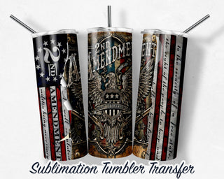 2nd Amendment - Sublimation Transfer Print For 20 oz Tumbler - 30 oz Skinny Tumbler - Ready To press - Heat Transfers