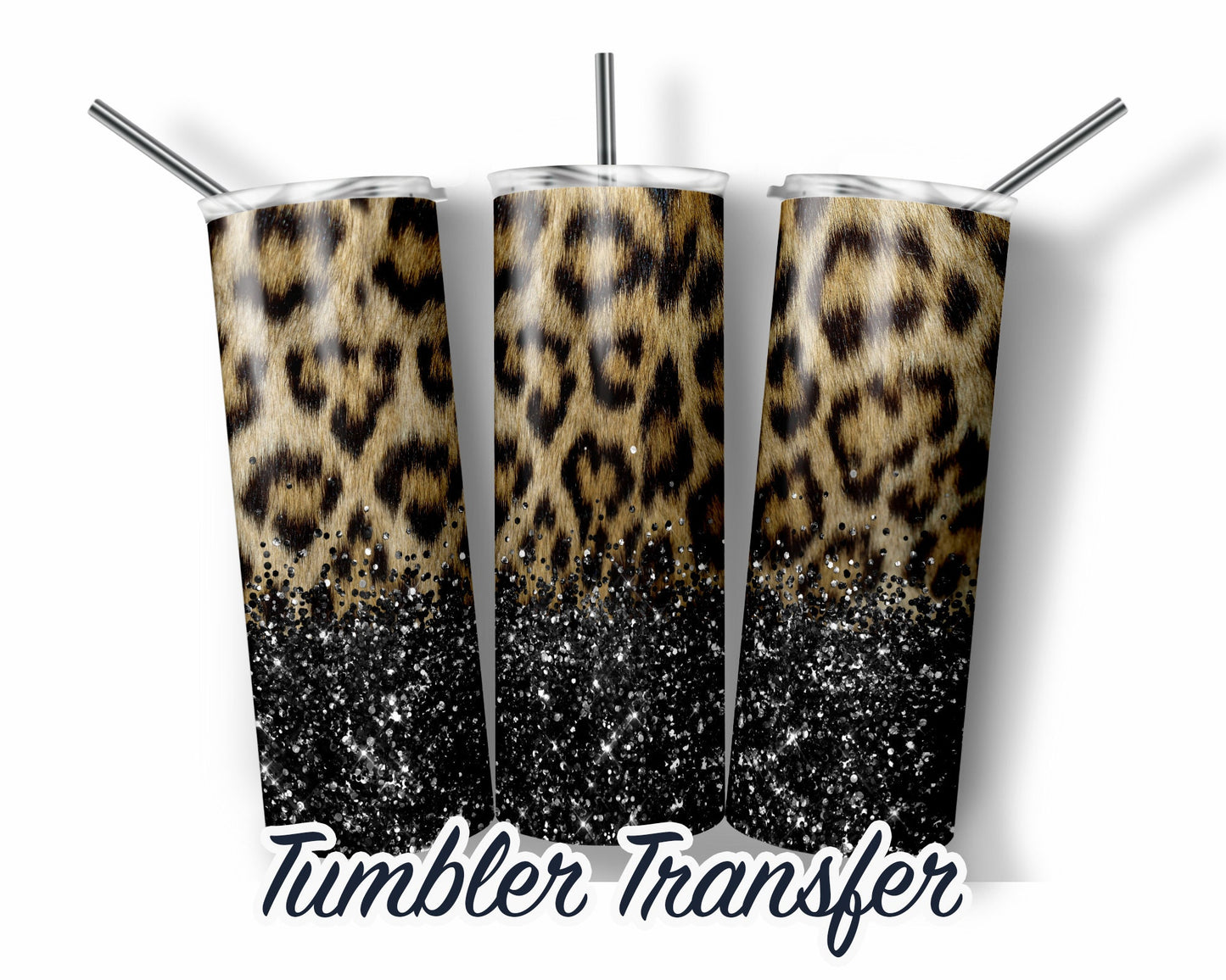 Leopard  Sublimation Transfer Print For 20 oz Tumbler - 30 oz Skinny Tumbler - Ready To press - Heat Transfers
