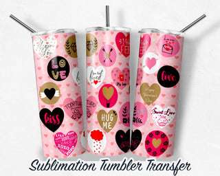 Valentine Sublimation Transfer Print For 20 oz - 30 oz Tumblers - Ready to Press - Heat Transfers