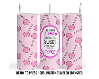 Candy Sublimation Transfer Print For 20 oz Tumblers - 30 oz Tumblers - Ready To press - Heat Transfers SHIPS NEXT DAY