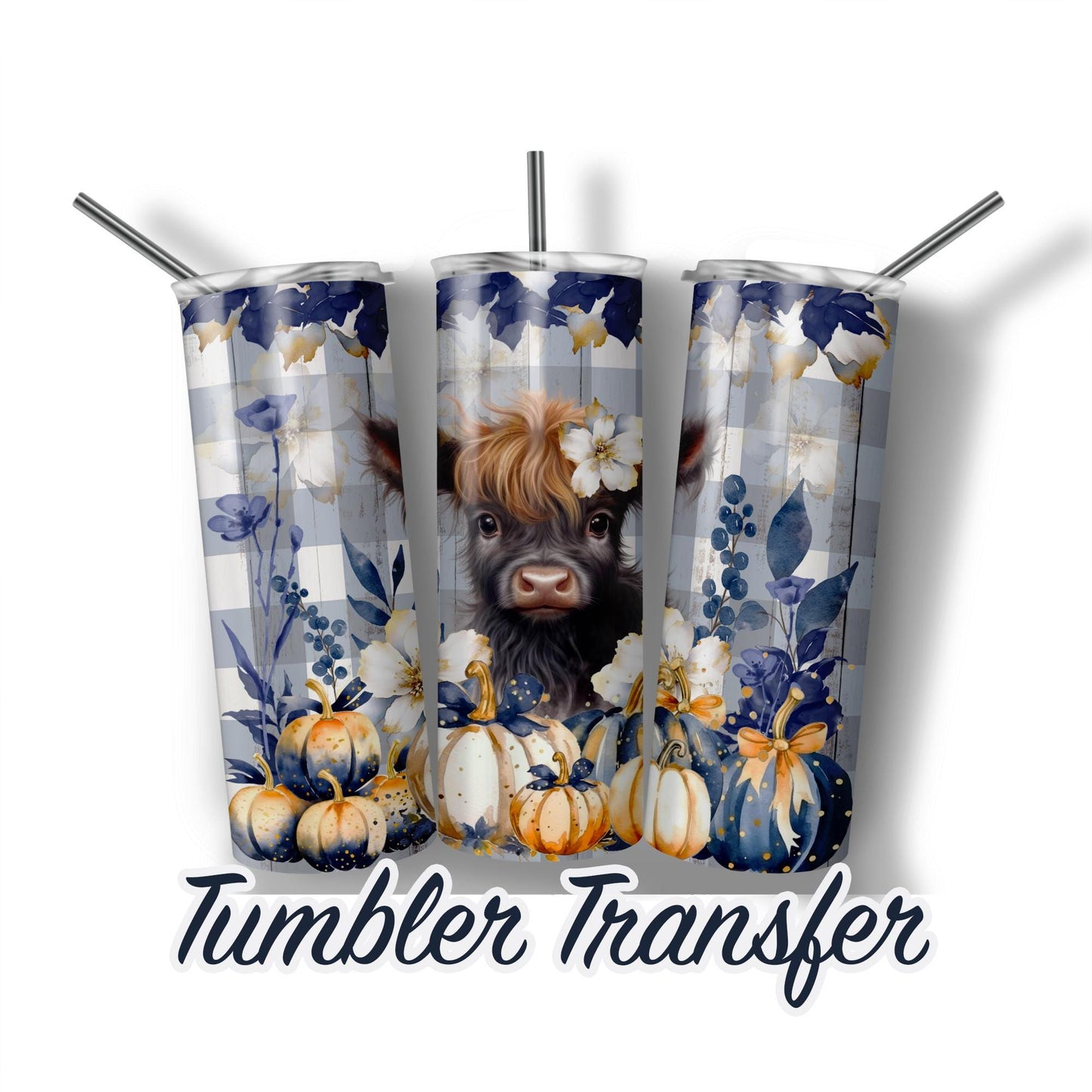 Baby Cow Sublimation Transfer Print For 20 oz Tumbler - 30 oz Skinny Tumbler - Ready To press - Heat Transfers SHIPS NEXT DAY