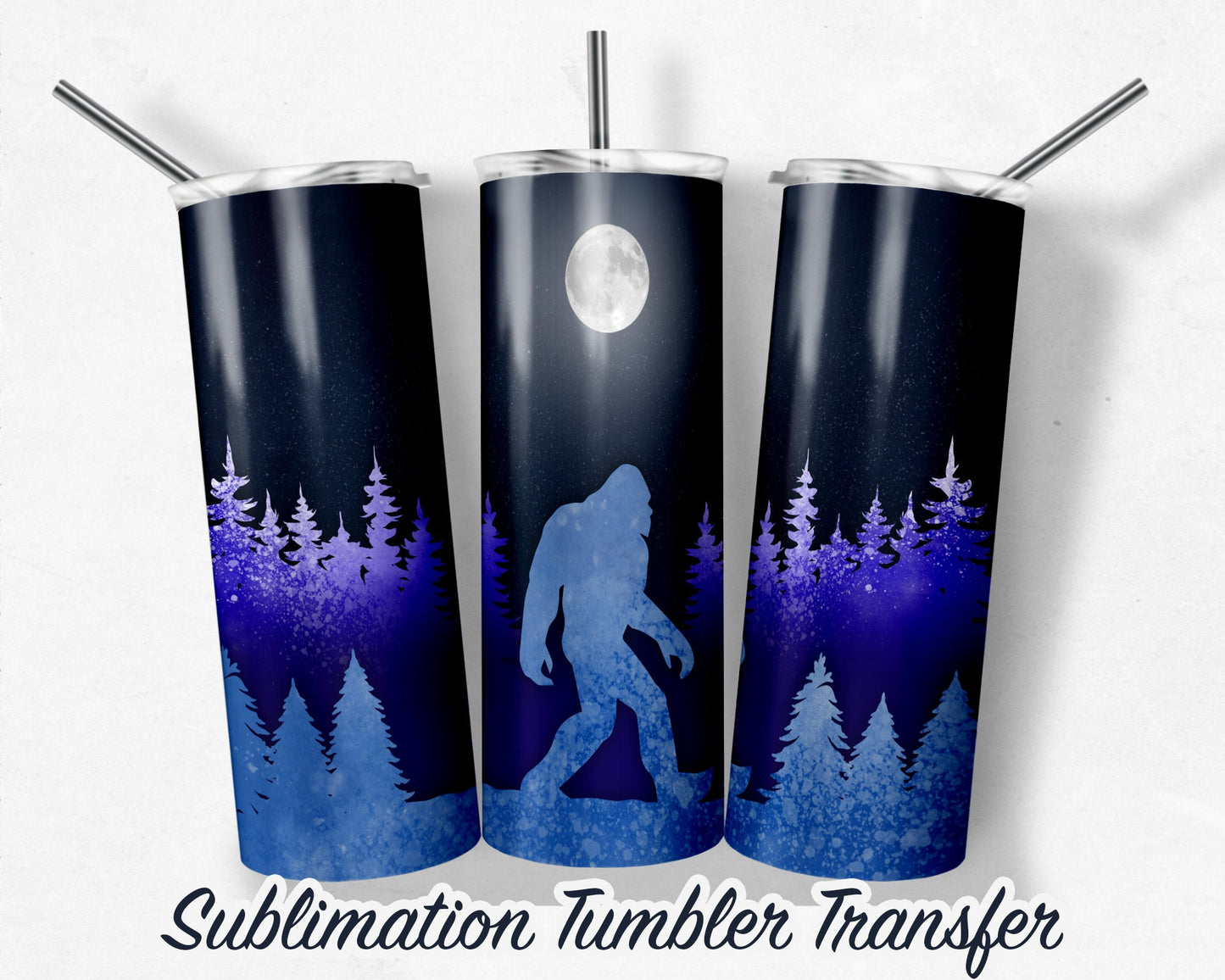 Bigfoot Sublimation Transfer Print For 20 oz Tumbler - 30 oz Skinny Tumbler - RTP - Heat Transfers