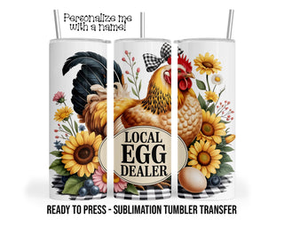 Egg Dealer Sublimation Tumbler Transfer Print For 20 oz Tumbler - 30 oz Tumbler - Ready to Press - Heat Transfers SHIPS NEXT DAY