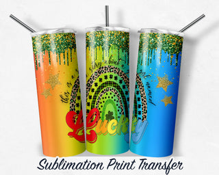 St. Patrick's Day Sublimation Transfer Print For 20 oz - 30 oz Skinny Tumbler - Ready To press - Heat Transfers