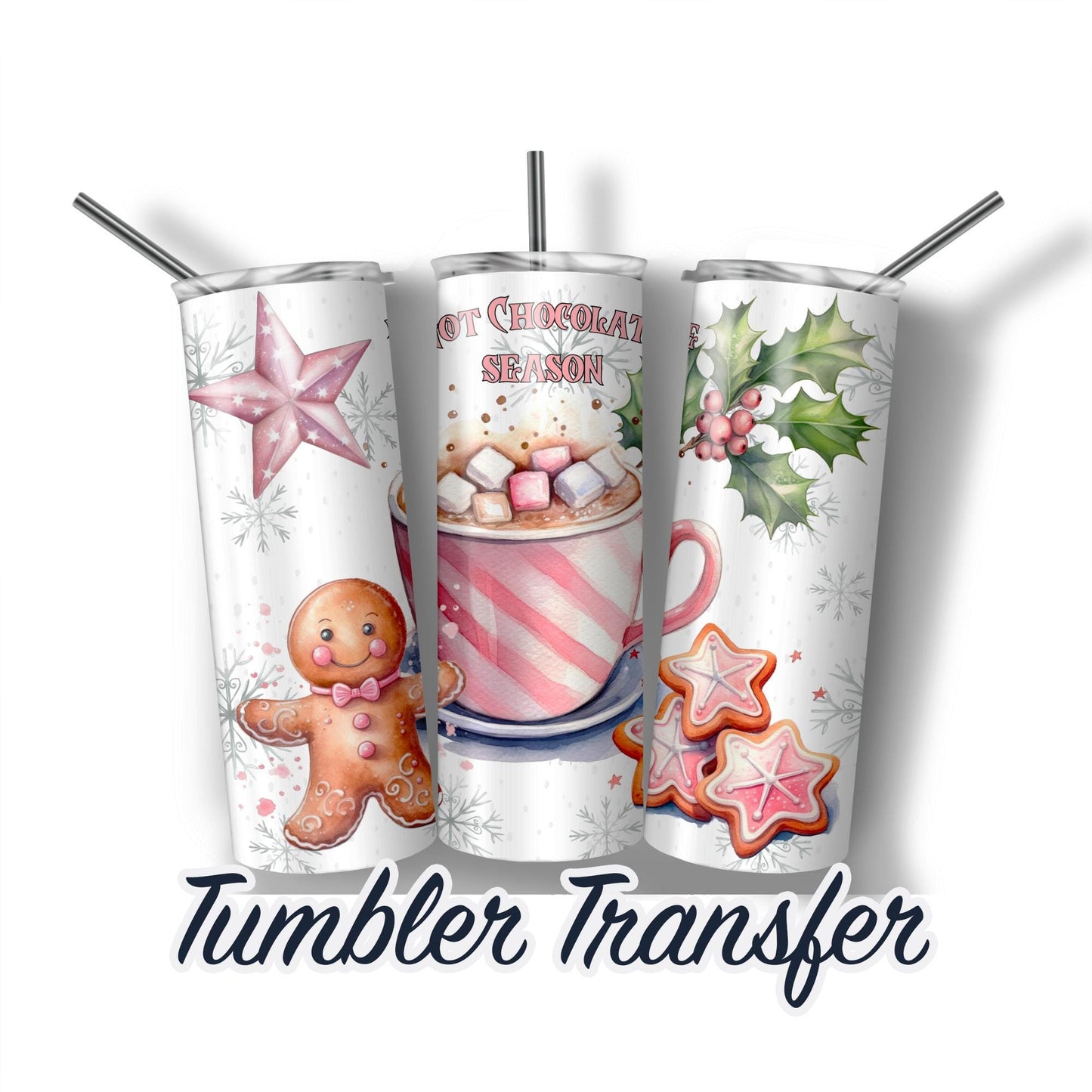 Cocoa Sublimation Transfer Print For 20 oz Tumblers - 30 oz Tumblers - Ready To press - Heat Transfers