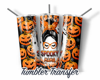 Spooky Mama Sublimation Transfer Print For 20 oz Skinny Tumbler - 30 oz Skinny Tumbler - Ready To press - Heat Transfers