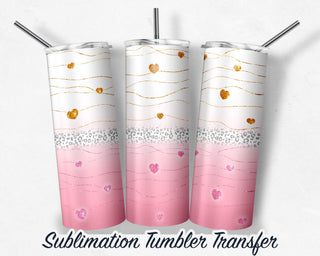 Valentine Hearts - Sublimation Transfer Print For 20 oz Tumblers - 30 oz Tumblers - Ready To press - Heat Transfers