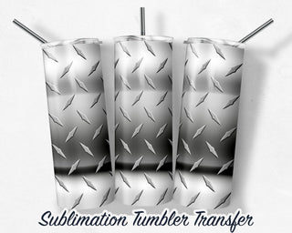 Chrome Diamond Plate - Sublimation Transfer Print For 20 oz Tumbler - 30 oz Skinny Tumbler - RTP - Heat Transfers
