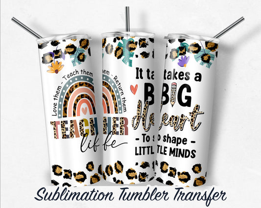 Teacher  Sublimation Transfer Print For 20 oz Tumblers - 30 oz Tumblers - Ready To press - Heat Transfers SHIPS NEXT DAY