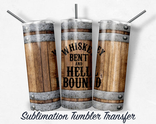 Whisky Barrel  Sublimation Transfer Print For 20 oz Tumbler - 30 oz Skinny Tumbler - Ready To press - Heat Transfers SHIPS NEXT DAY