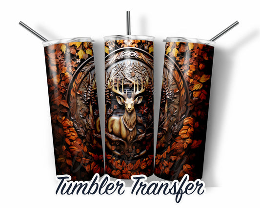 Deer Leather Style  Sublimation Transfer Print For 20 oz Tumblers - 30 oz Tumblers - Ready To press - Heat Transfers