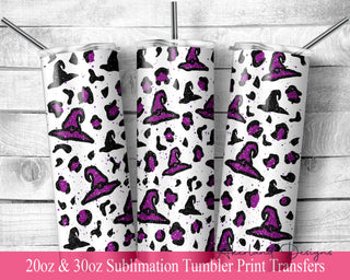 Witch Hat Sublimation Transfer Print For 20 oz Tumbler - 30 oz Skinny Tumbler - Ready To press - Heat Transfers
