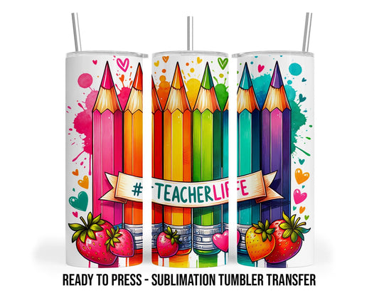 Teacher Sublimation Transfer Print For 20 oz Tumblers - 30 oz Tumblers - Ready To press - Heat Transfers SHIPS NEXT DAY