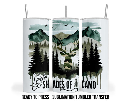 Camping Sublimation Transfer Print For 20 oz Tumbler - 30 oz Tumbler - Ready to press Heat Transfers SHIPS NEXT DAY