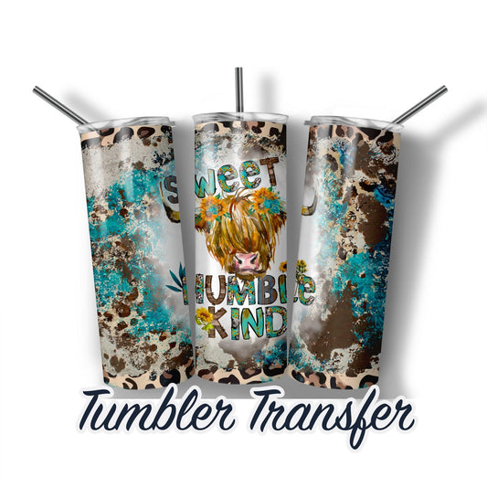 Highland Cow -  Sublimation Transfer Print For 20 oz Tumblers - 30 oz Tumblers - Ready To press - Heat Transfers
