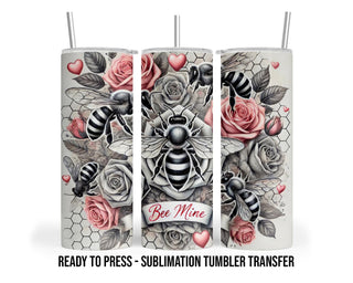 Valentines Bee Tumbler Sublimation Transfer | 20 oz & 30 oz