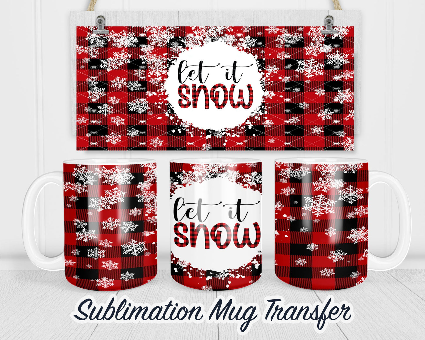 Christmas - Sublimation Transfer Print For 11 oz - 15 oz Mugs - Ready To press - Heat Transfer SHIPS NEXT DAY