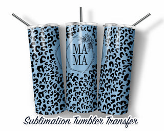 Blue Leopard MAMA Tumbler Sublimation Transfer | 20 oz & 30 oz
