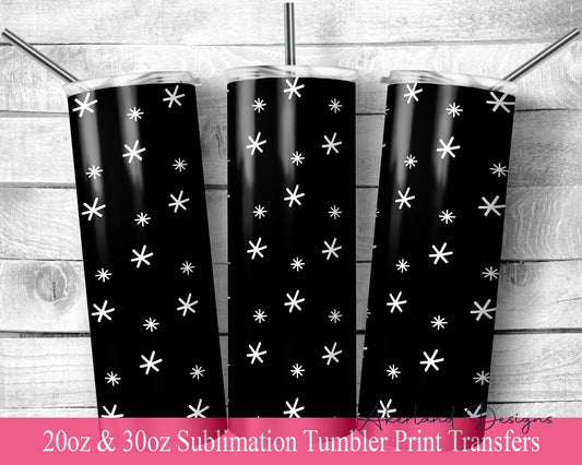 Mono Christmas Tumbler  Sublimation Transfer Print For 20 oz Tumbler - 30 oz Tumbler - Ready to Press - Heat Transfer