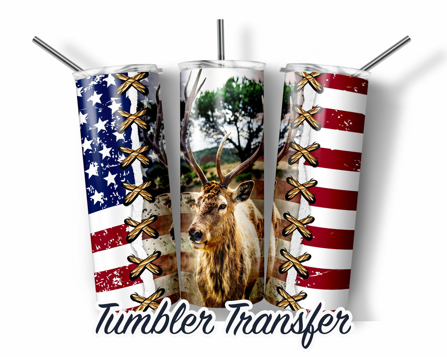 Deer Hunter  Sublimation Transfer Print For 20 oz Tumblers - 30 oz Tumblers - Ready To press - Heat Transfers