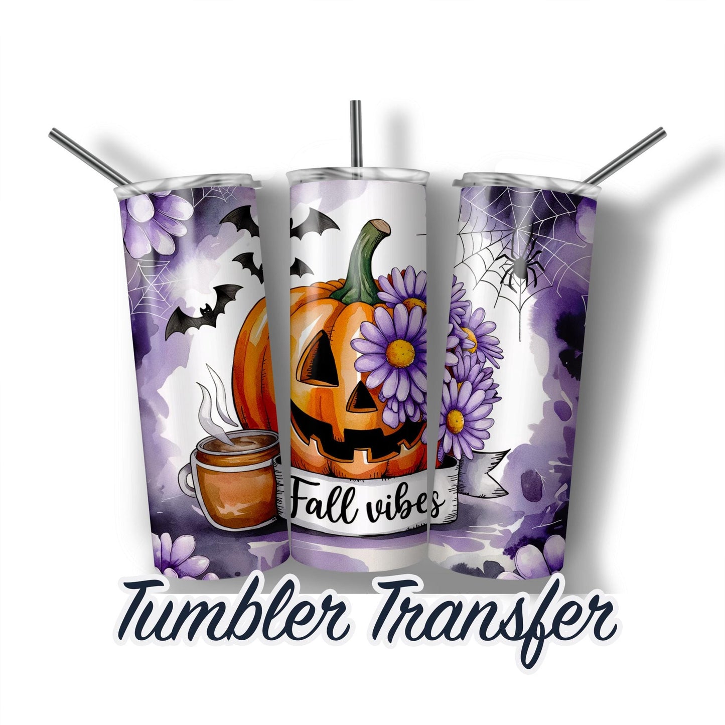 Halloween Fall Sublimation Transfer Print 20oz-30oz Tumblers Ready To press Transfers Ships Next Day