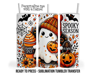 Spooky Season, Pumpkin Spice, Halloween, Fall Sublimation Tumbler Transfer Print 20oz Tumbler, Ready To press Heat Transfer SHIPS NEXT DAY