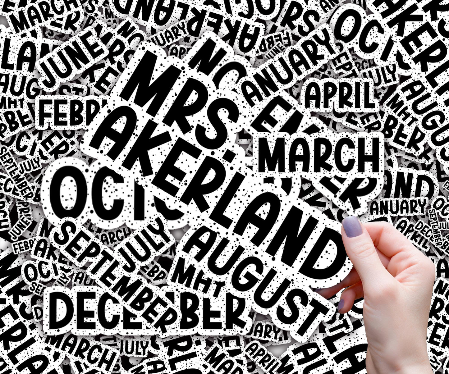 Classroom Whiteboard Magnets, Teacher Classroom Magnet, Black and White Polka Dot Theme, Mon-Fri, Jan-Feb, Homework, Teachers Name and more!
