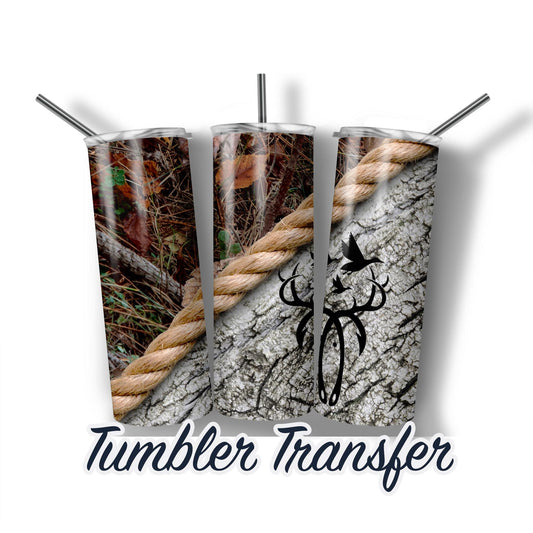 Deer Hunting  Sublimation Print 20 oz Skinny Tumbler - 30oz Skinny Tumbler - Ready To press - Heat Transfers - Camo Flag Hunt