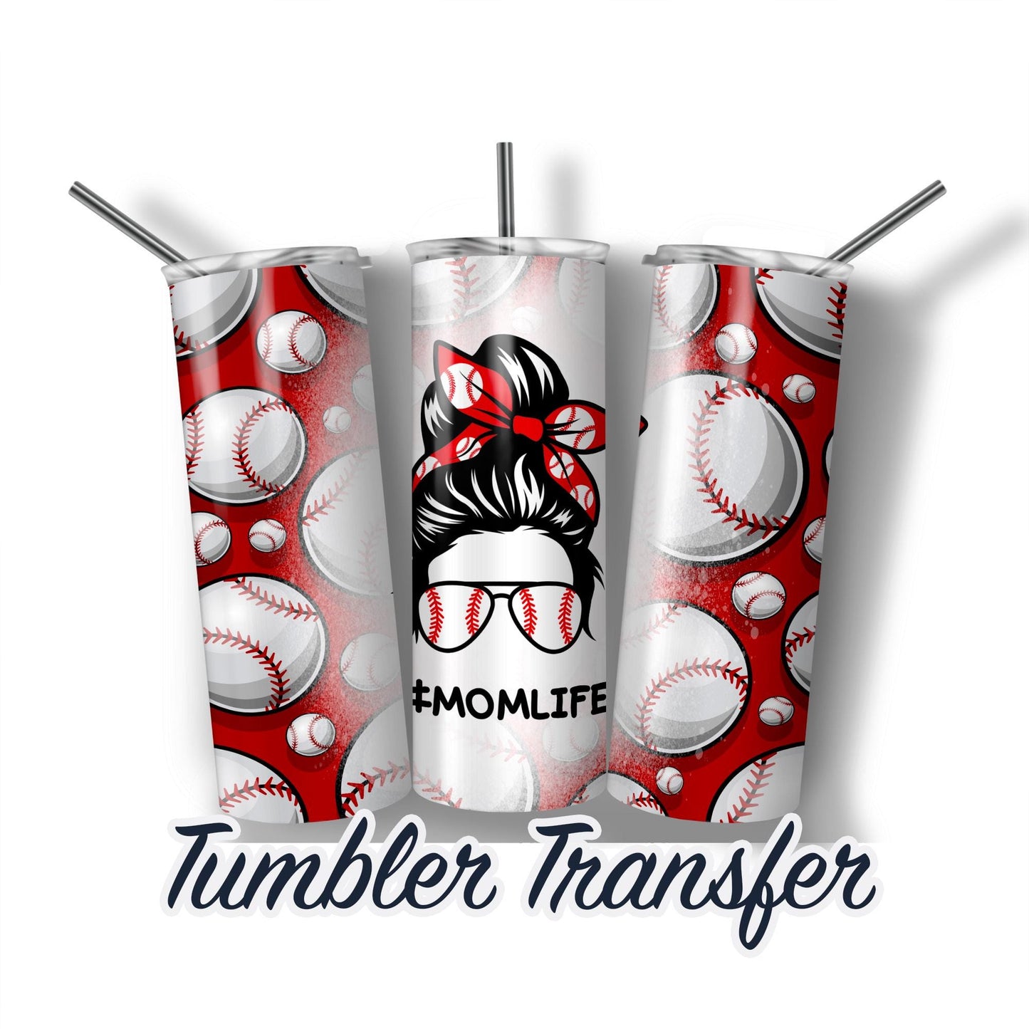 Baseball Sublimation Transfer Print For 20 oz Tumblers - 30 oz Tumblers - Ready To press - Heat Transfers SHIPS NEXT DAY
