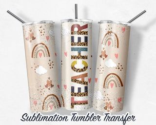 Boho Rainbow Teacher Sublimation Transfer Print For 20 oz Tumblers - 30 oz Tumblers - Ready To press - Heat Transfers SHIPS NEXT DAY