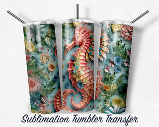 3D Seahorse Tumbler Sublimation Transfer | 20 oz & 30 oz